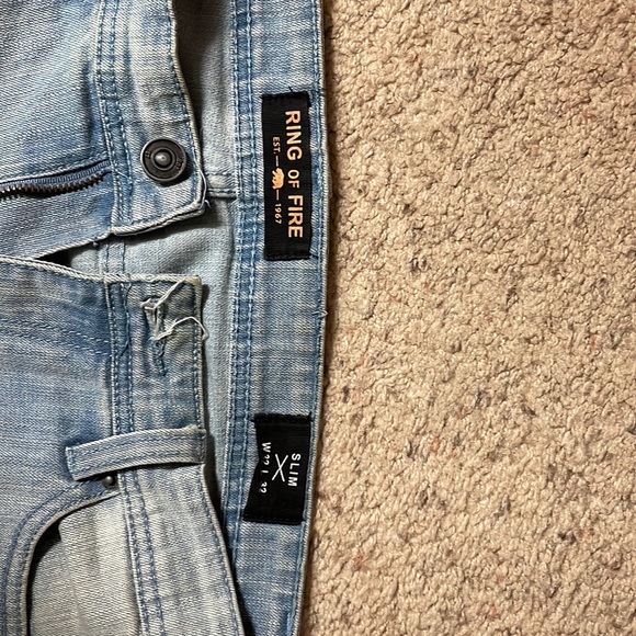 Ring of fire slim distressed biker jeans- slim stretch fit - Picture 3 of 4